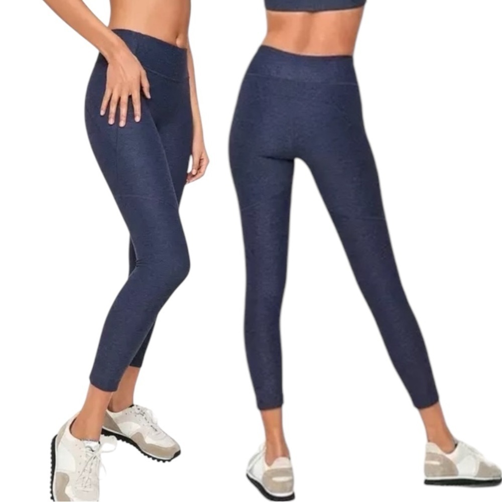 OUTDOOR VOICES Warmup 7/8 Legging High Rise Compression Cropped Yoga Pant Navy S